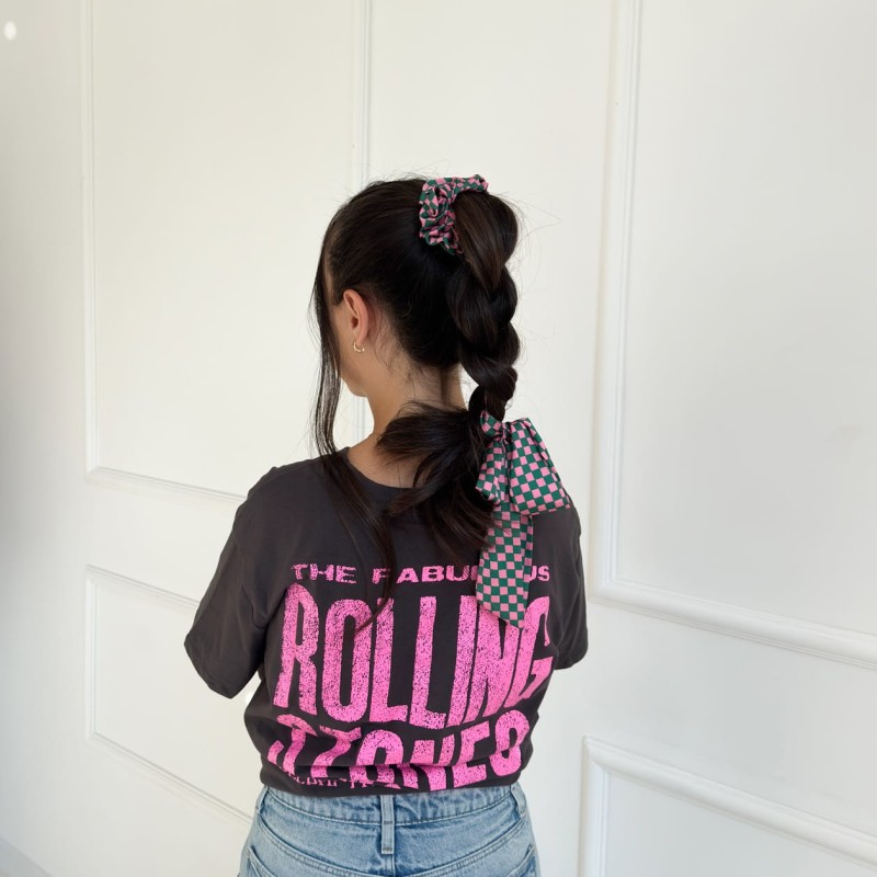 SCRUNCHIE PRZEWIĄZANA DŁUGĄ WSTĄŻKĄ LUPITA