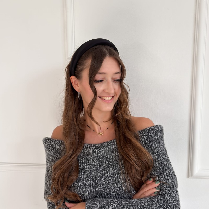 JEDWABNA OPASKA GŁADKA CZARNA M