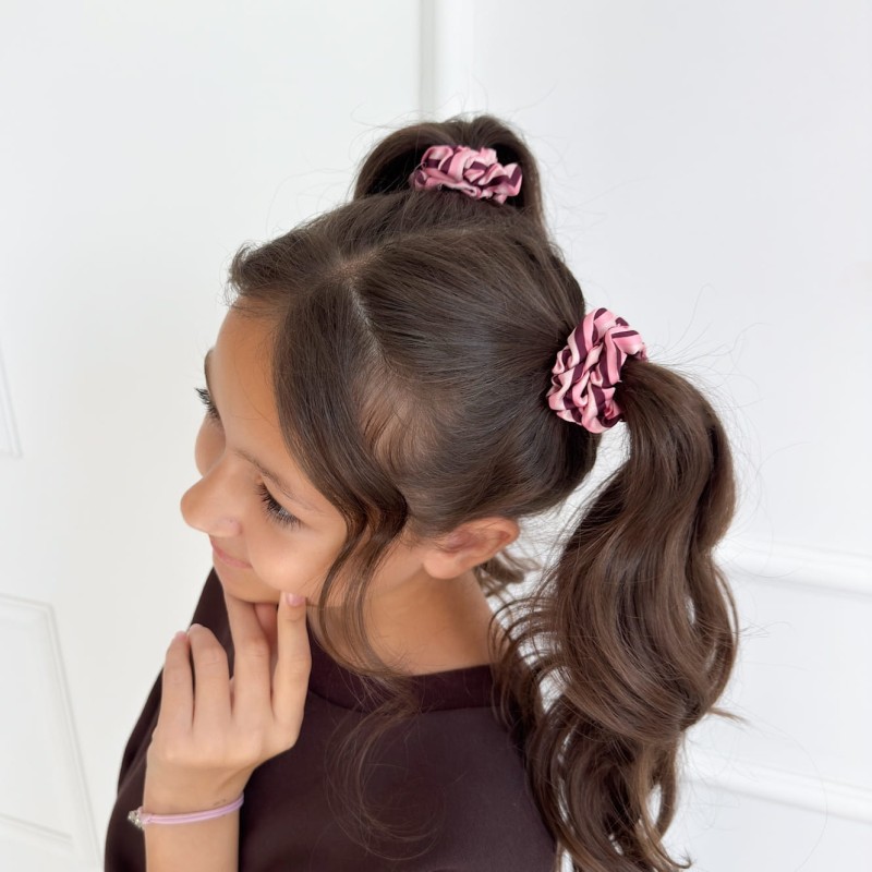 MINI-HAARBAND FÜR MÄDCHEN ROSA-BORDÜ