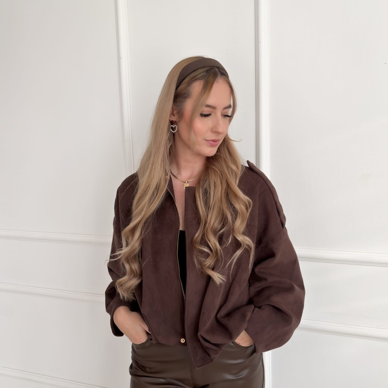 OPASKA WELUROWA CZEKOLADOWA BASIC M