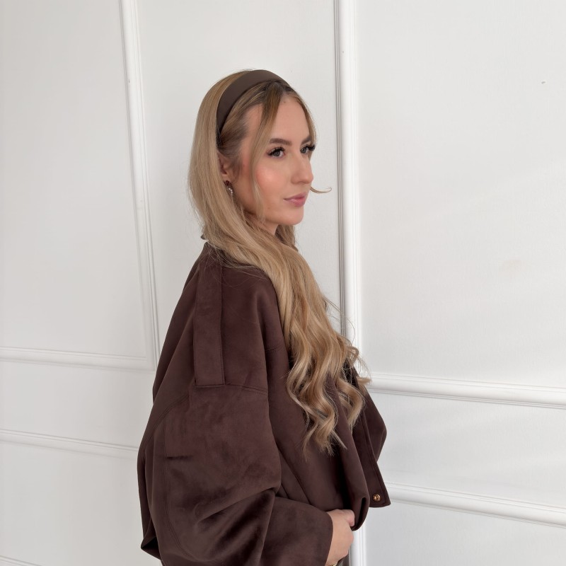 OPASKA WELUROWA CZEKOLADOWA BASIC M