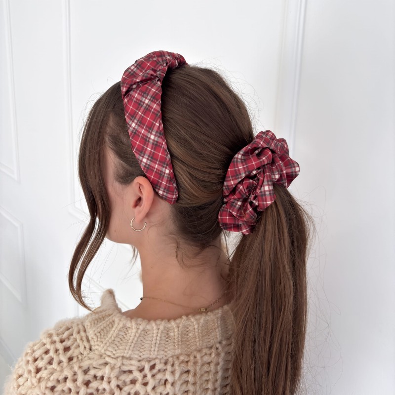 SCRUNCHIE MAXI BORDOWA KRATKA