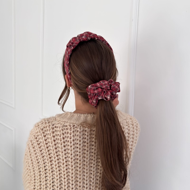 SCRUNCHIE MAXI BORDOWA KRATKA