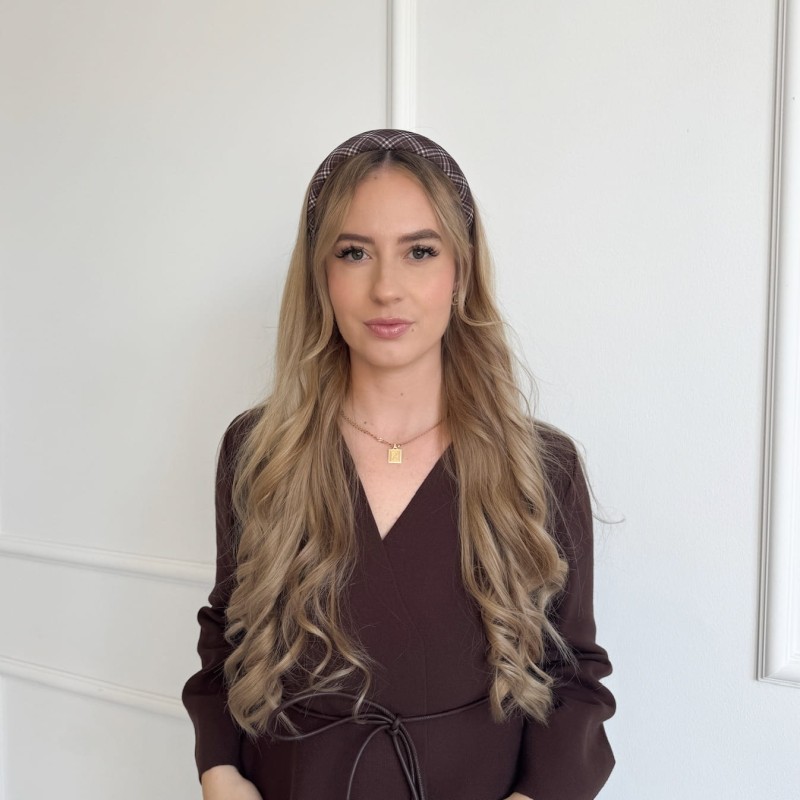 OPASKA GŁADKA BRĄZOWA KRATKA M