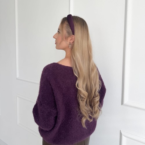 Stirnband Glatt M Dark Plum