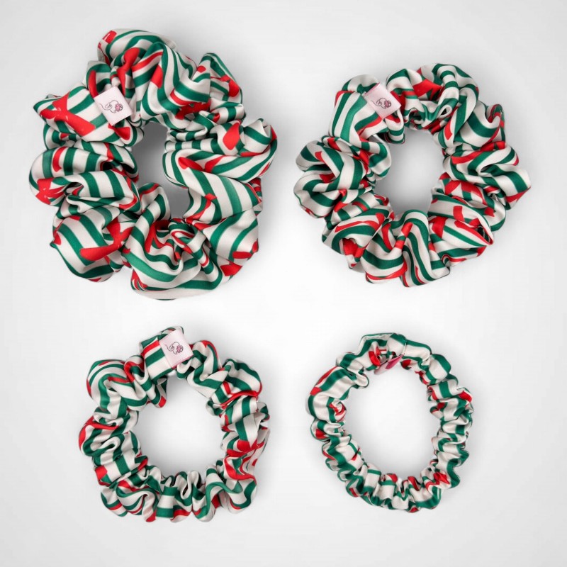 SET MIT VIER WEIHNACHTS-SCRUNCHIES