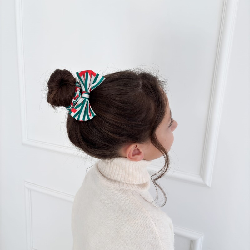 SCRUNCHIE Z KOKARDKĄ ŚWIĄTECZNA MINI