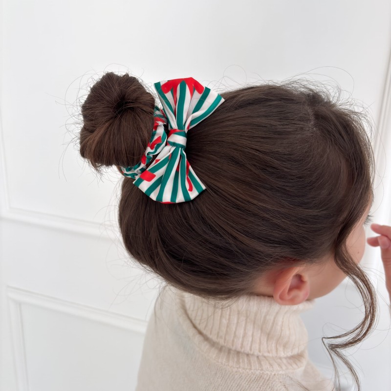 SCRUNCHIE Z KOKARDKĄ ŚWIĄTECZNA MINI