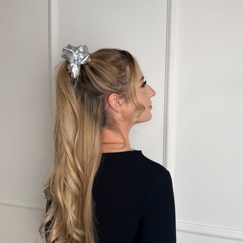 SCRUNCHIE SREBRNA MAXI