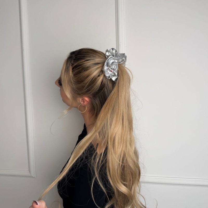 SCRUNCHIE SREBRNA MAXI