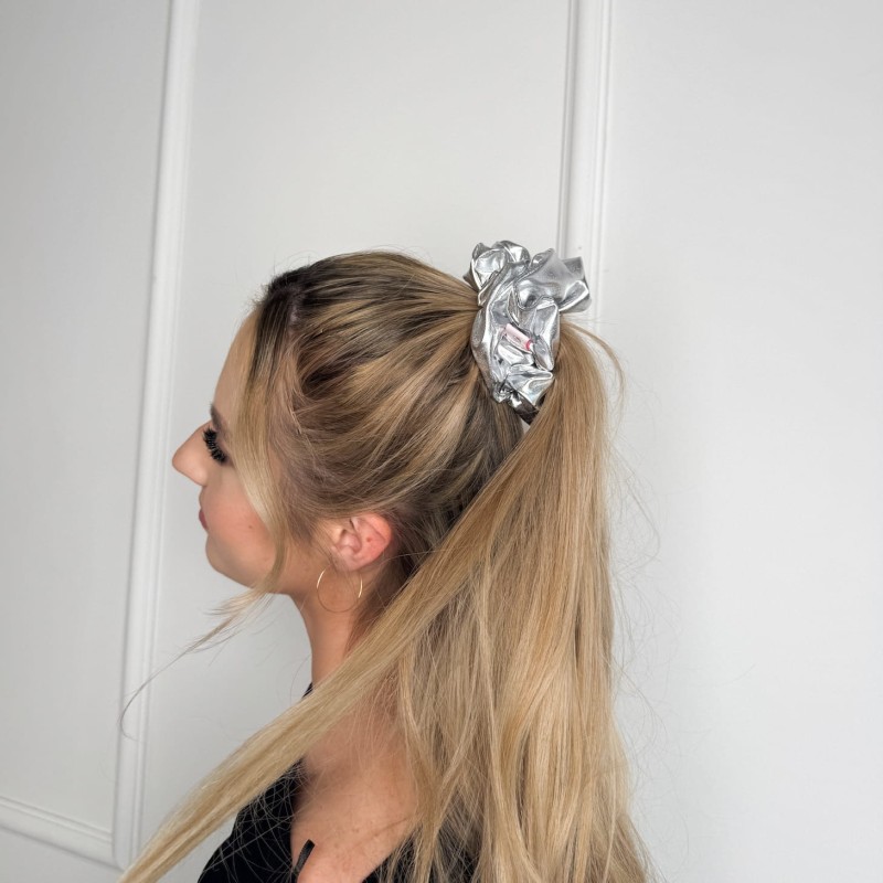 SCRUNCHIE SREBRNA MAXI