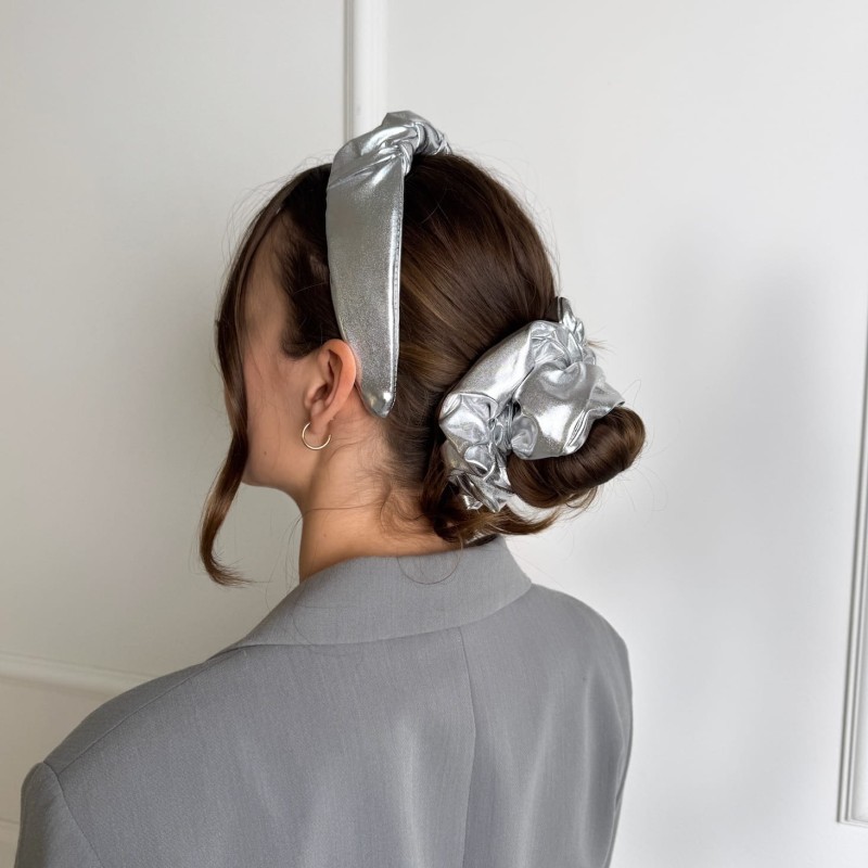 SCRUNCHIE SREBRNA XXL