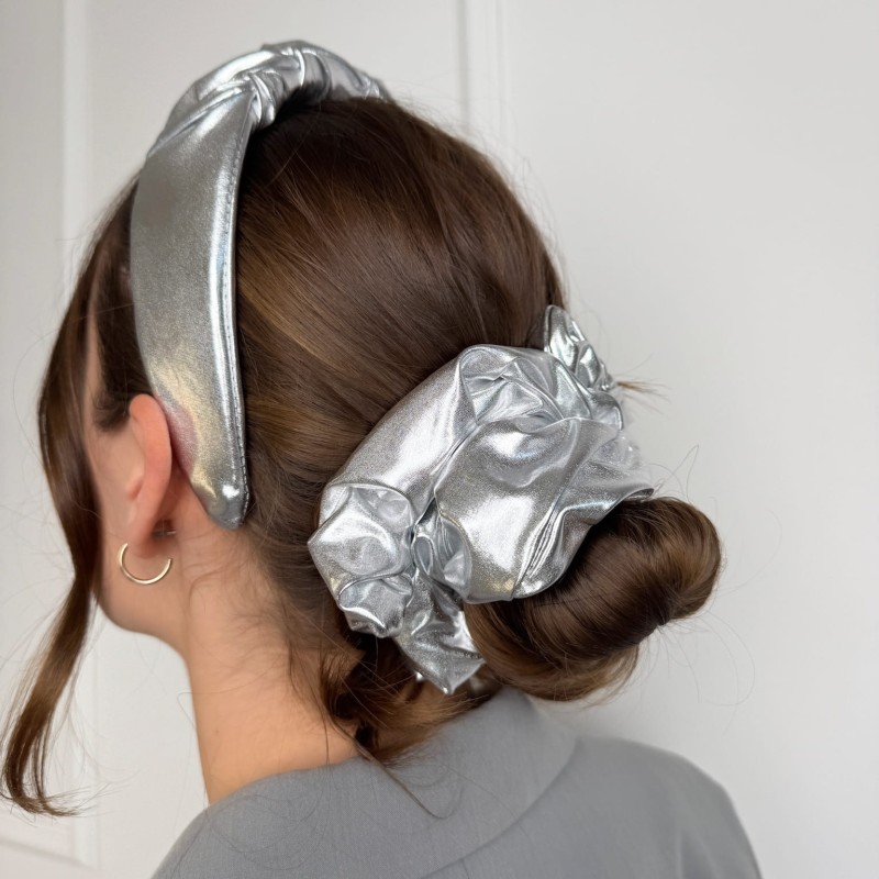 SCRUNCHIE SREBRNA XXL