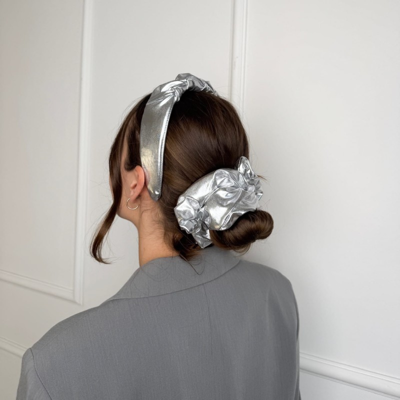 SCRUNCHIE SREBRNA XXL
