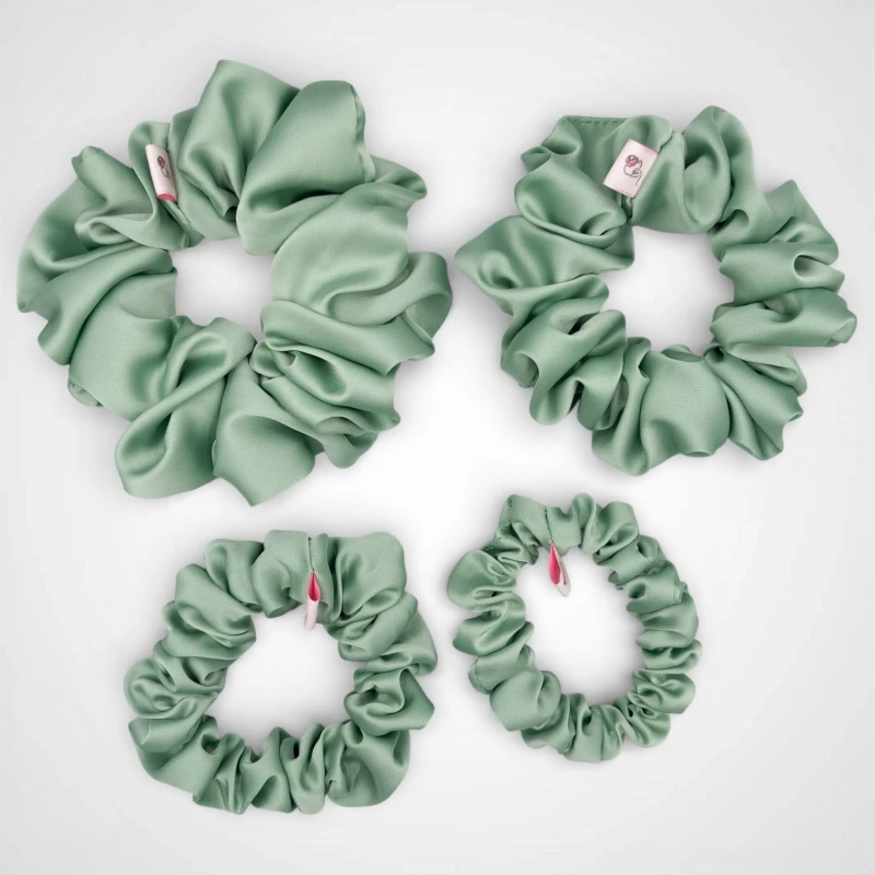 ZESTAW CZTERECH SCRUNCHIE PASTELOWA SZAŁWIA