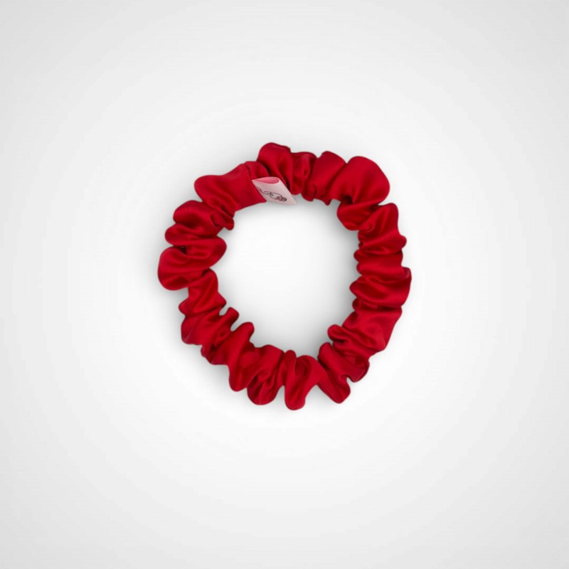 MINI JEDWABNA SCRUNCHIE CZERWONA