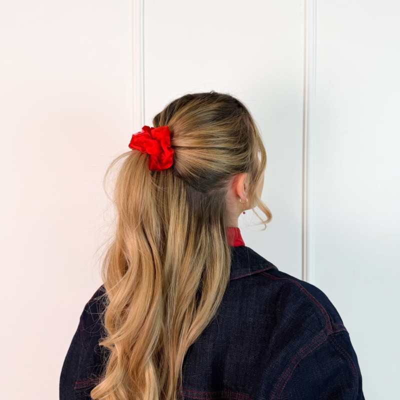 JEDWABNA SCRUNCHIE CZERWONA