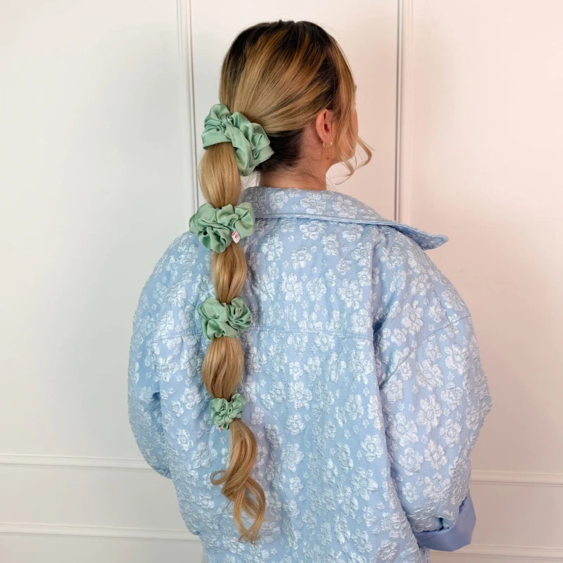 ZESTAW CZTERECH SCRUNCHIE PASTELOWA SZAŁWIA