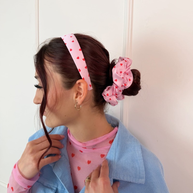 MAXI SCRUNCHIE PINK CRUSH CZERWONE SERDUSZKA