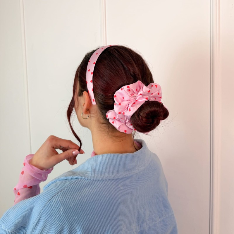 MAXI SCRUNCHIE PINK CRUSH CZERWONE SERDUSZKA