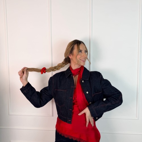 Jedwabna gumka Mini Red