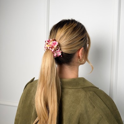 JEDWABNA SCRUNCHIE MEDIUM BLOOM