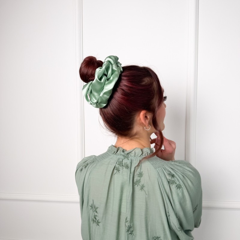 JEDWABNA SCRUNCHIE XXL MATCHA