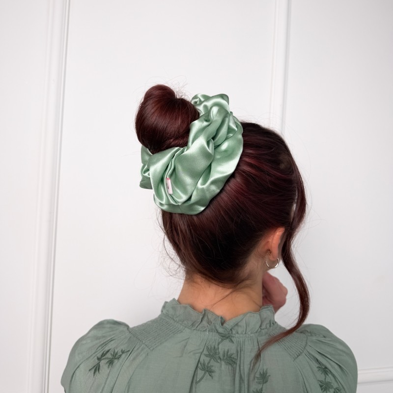 JEDWABNA SCRUNCHIE XXL MATCHA