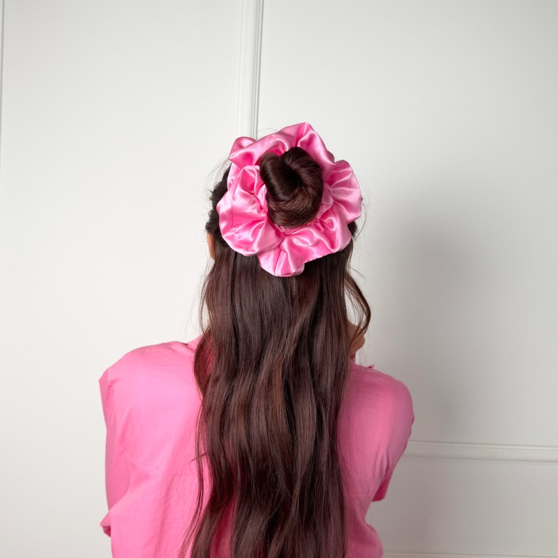 JEDWABNA SCRUNCHIE XXL CANDY PINK