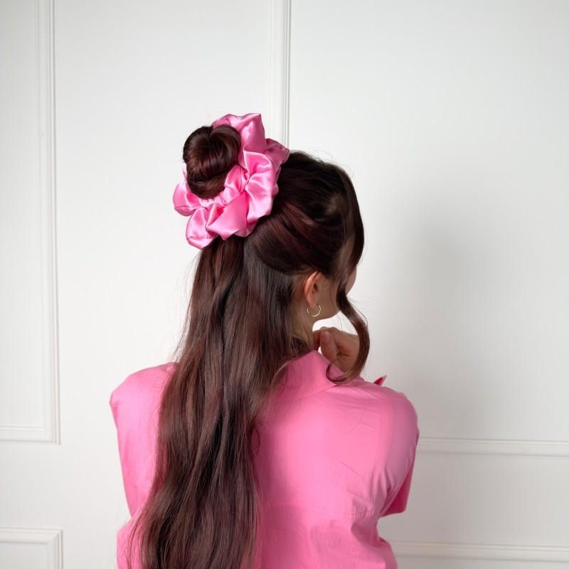JEDWABNA SCRUNCHIE XXL CANDY PINK