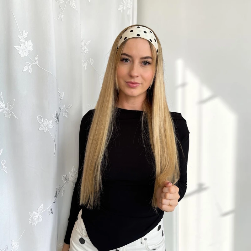 SZEROKA OPASKA BLACK DOTS