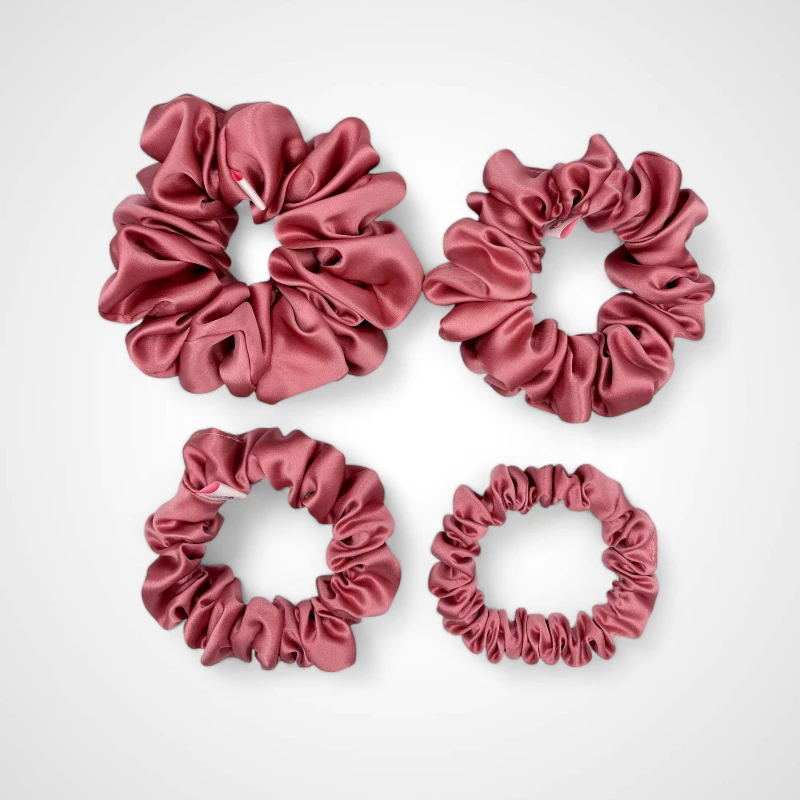 ZESTAW CZTERECH JEDWABNYCH SCRUNCHIE BALLERINA