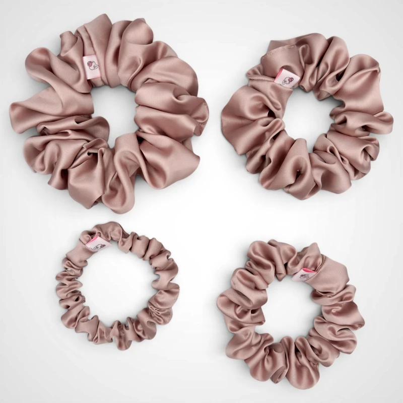 ZESTAW CZTERECH SCRUNCHIE CAPPUCCINO
