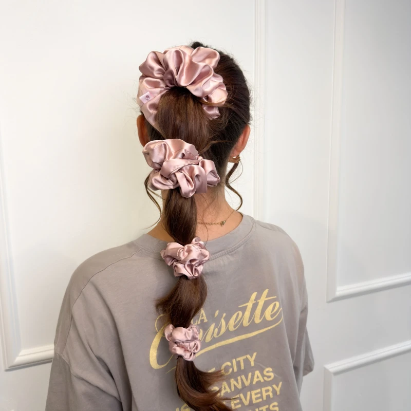 ZESTAW CZTERECH SCRUNCHIE CAPPUCCINO