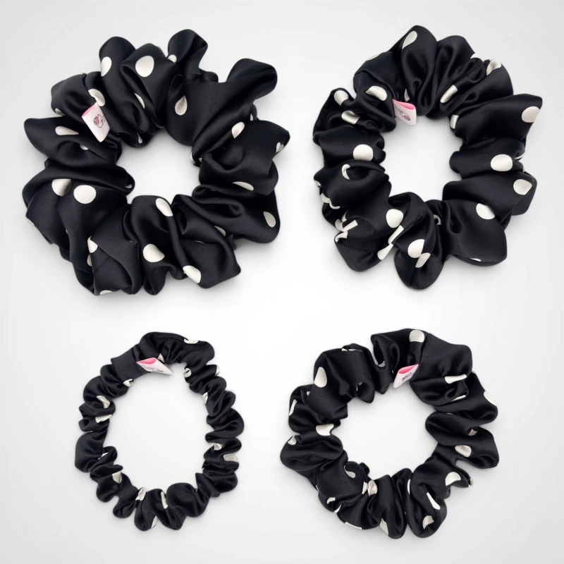 ZESTAW JEDWABNYCH SCRUNCHIE DOTTIE