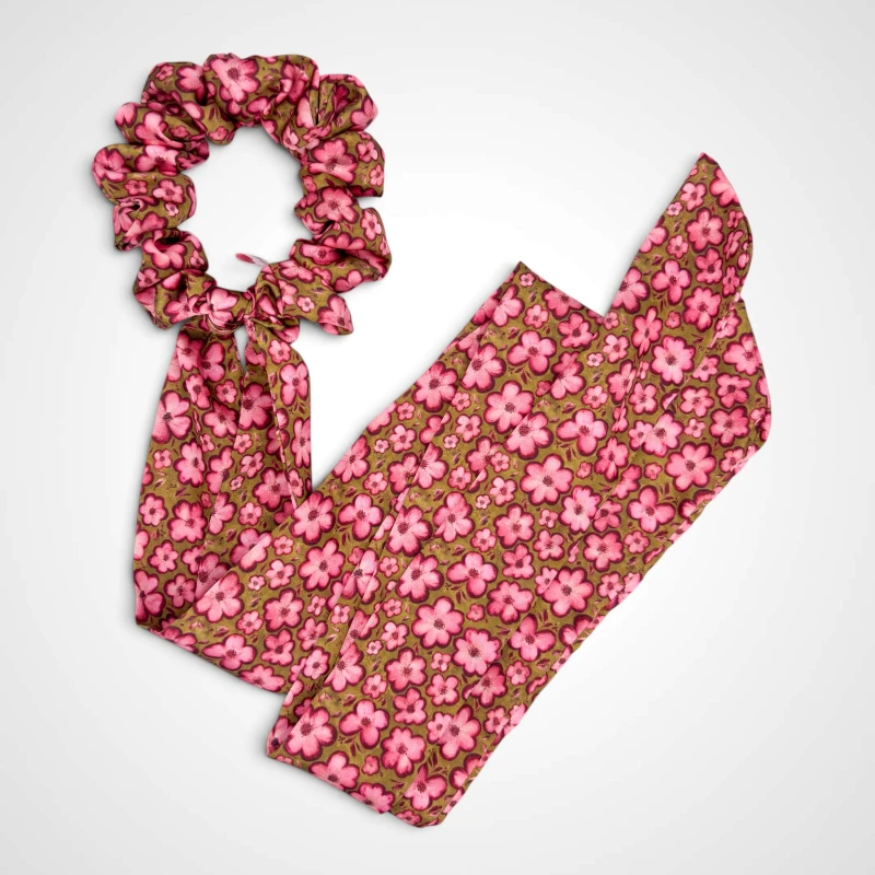 SCRUNCHIE PRZEWIĄZANA DŁUGA WSTĄŻKĄ BONNIE