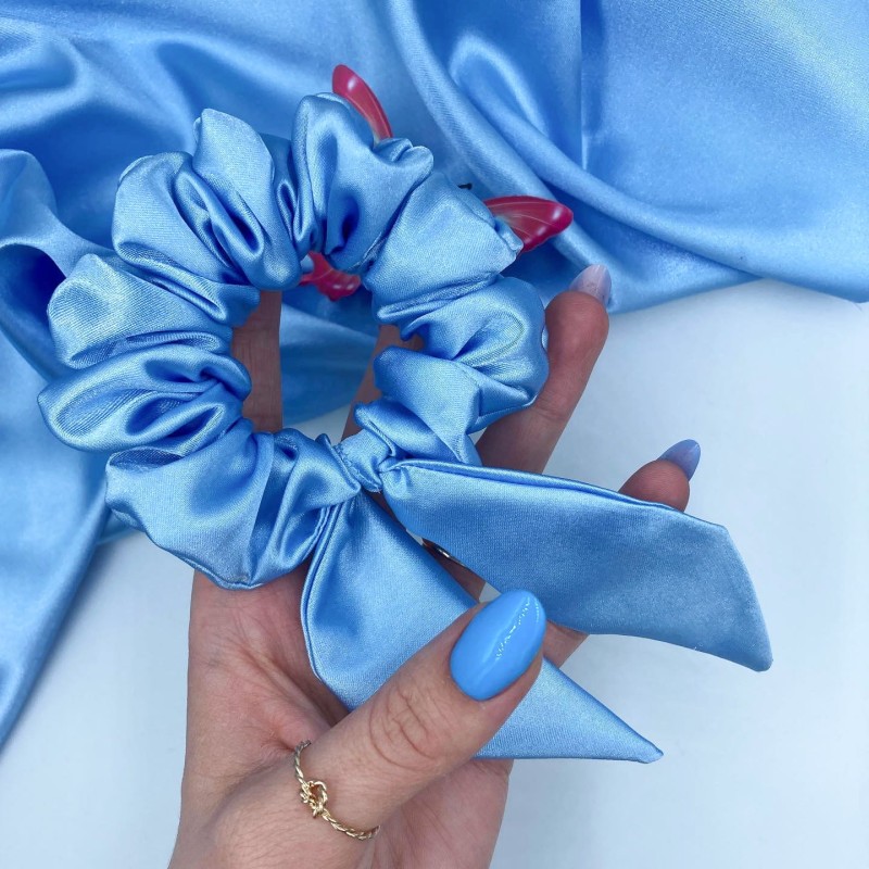 SCRUNCHIE Z USZKAMI BABY BLUE