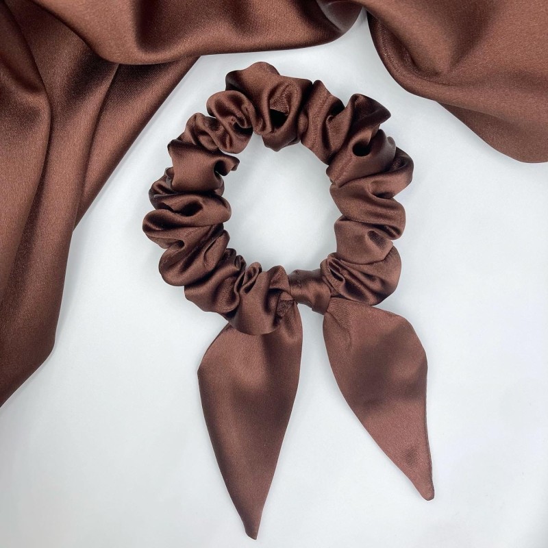 SCRUNCHIE Z USZKAMI DARK CHOCOLATE