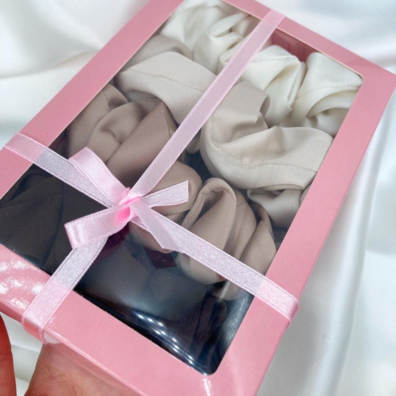 SMALL SCRUNCHIE CARMEL POPCORN SET