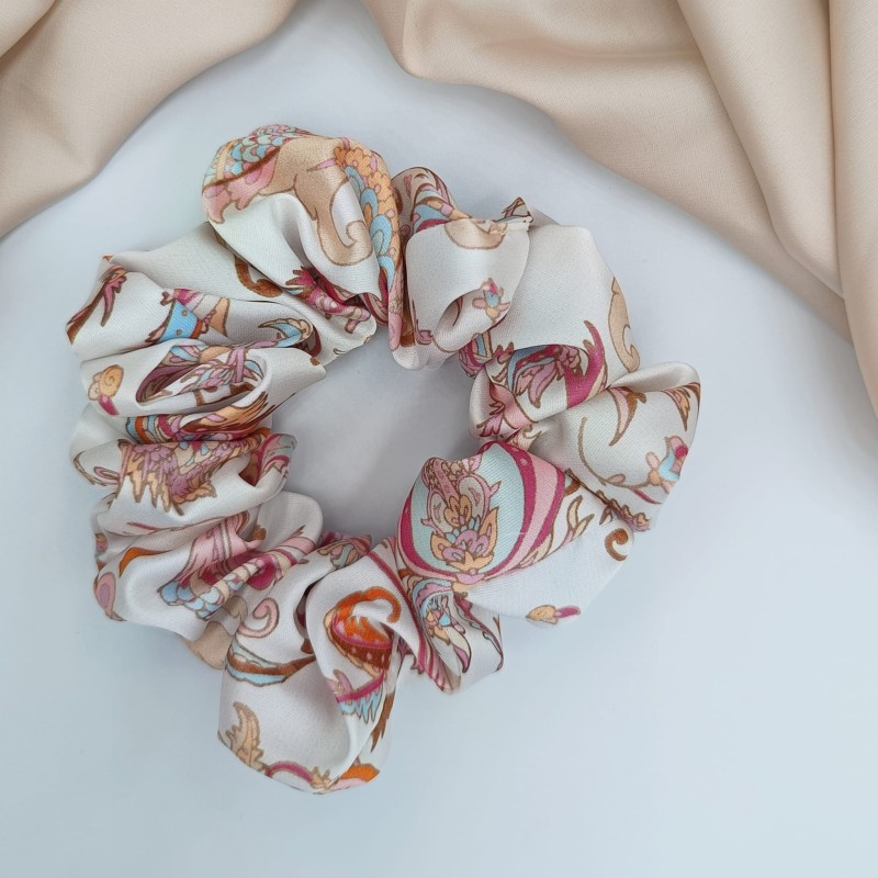 SET MIT VIER SCRUNCHIES COTTON CANDY