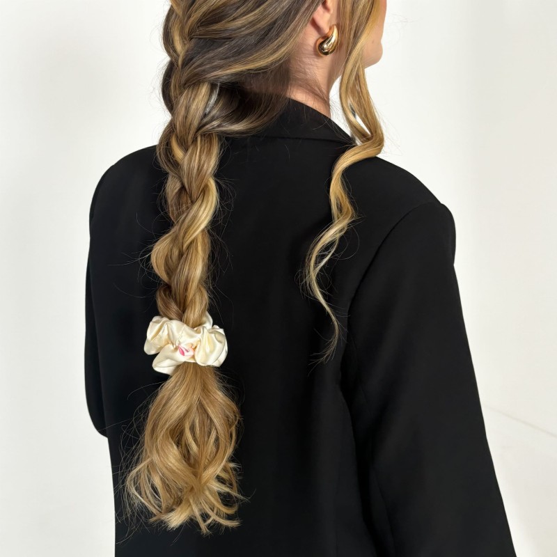 JEDWABNA SCRUNCHIE SMALL IVORY