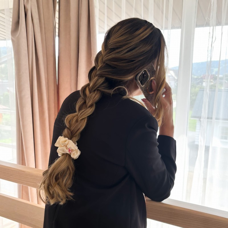 JEDWABNA SCRUNCHIE SMALL IVORY