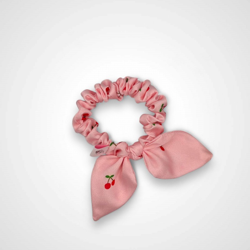 SCRUNCHIE Z USZKAMI KIDS PINK CHERRY