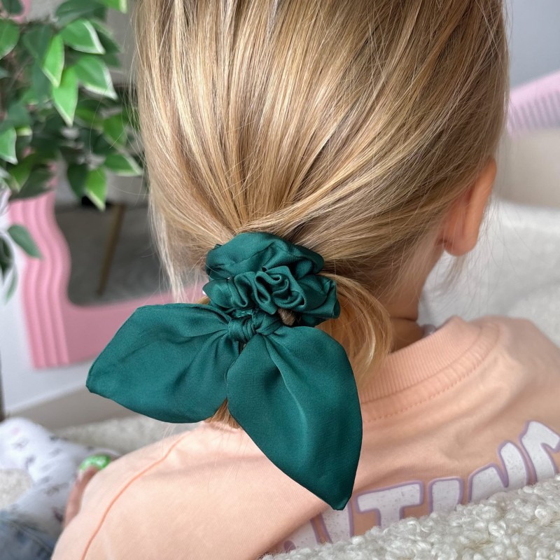 SCRUNCHIE Z USZKAMI KIDS FOREST GREEN