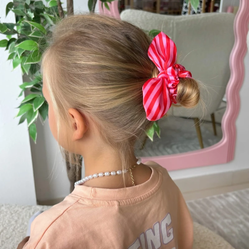 SCRUNCHIE Z USZKAMI KIDS PINK PALM