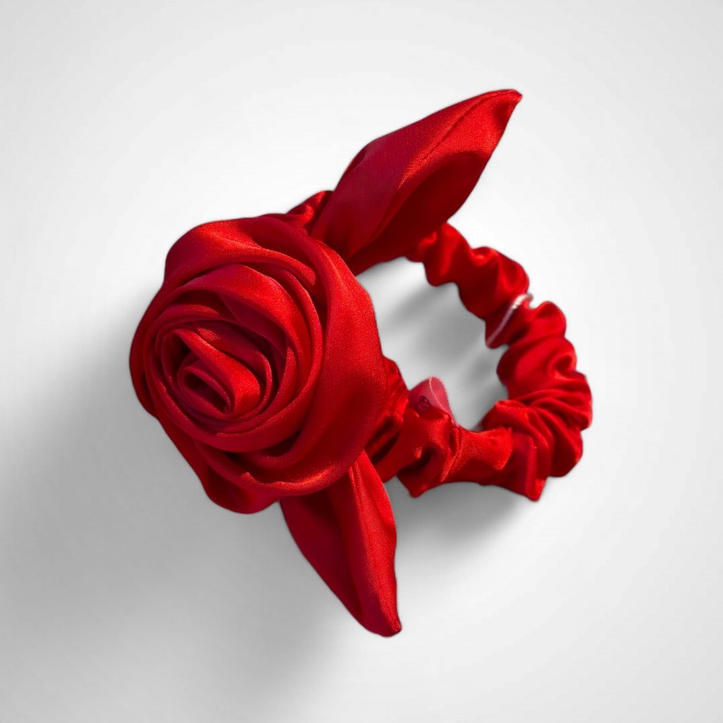 SCRUNCHIE RED ROSE MIT ROSE