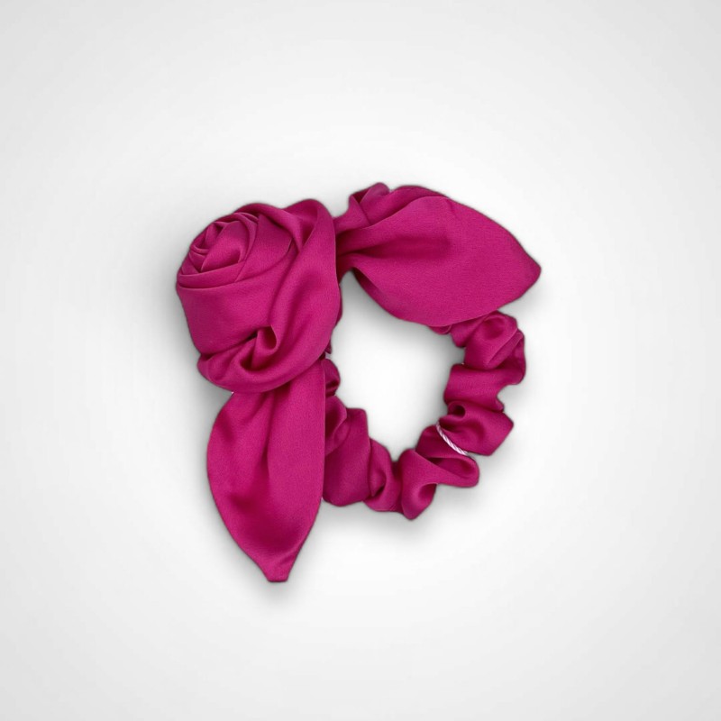 SCRUNCHIE + ROSE  FUCHSIA ROSE