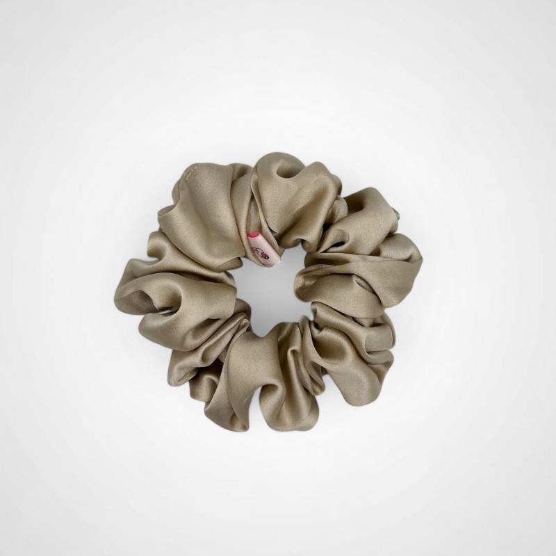 ZESTAW CZTERECH JEDWABNYCH SCRUNCHIE MOCHA