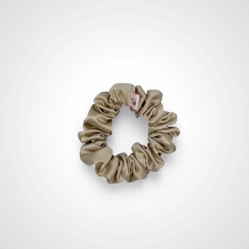 ZESTAW CZTERECH JEDWABNYCH SCRUNCHIE MOCHA