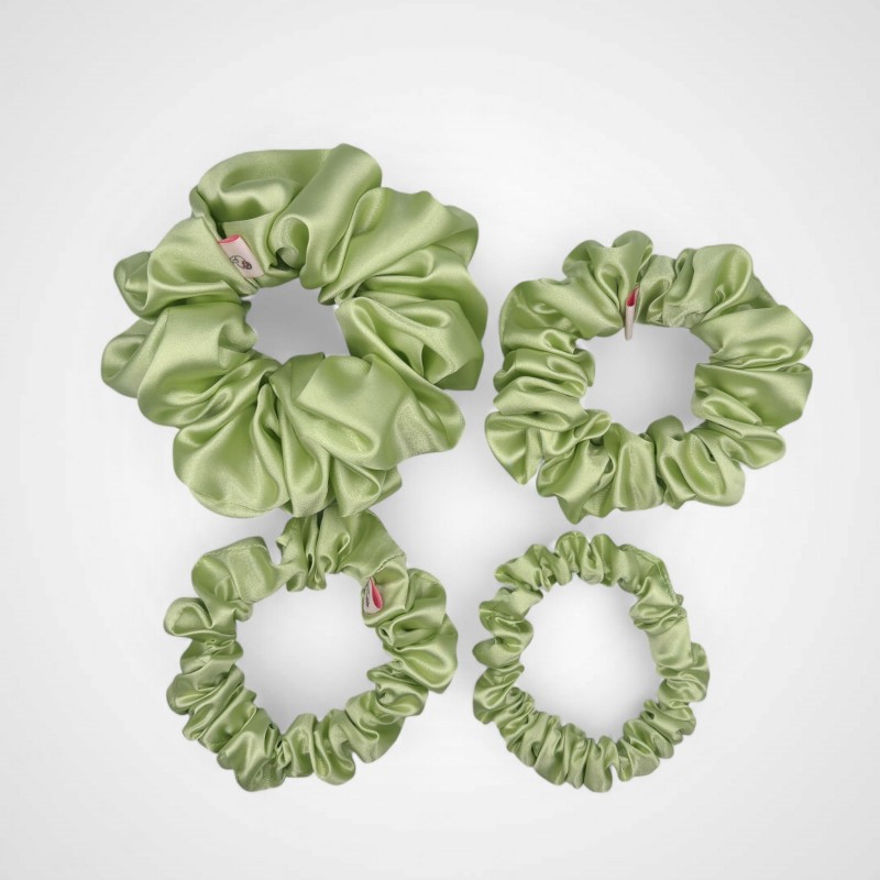 ZESTAW CZTERECH SCRUNCHIE MATCHA TEA